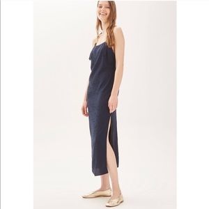 Topshop Navy Sleeveless Dress